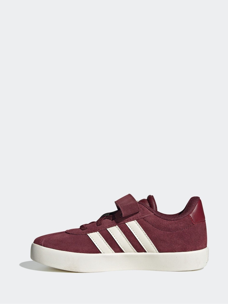 adidas Burgundy/White Kids VL Court 3.0 Trainers - Image 2 of 9 adidas Burgundy/White Kids VL Court 3.0 Trainers - Image 2 of 9