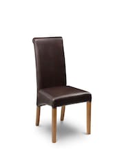 Julian Bowen Brown Oak Cuba Chairs Set Of 2 - Image 2 of 2