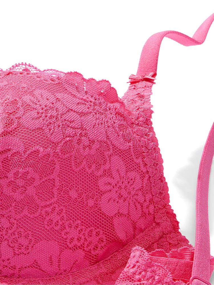 Roze met rozen - Victoria's Secret PINK lichtgevoerde balconette-beha met kant - Image 4 of 4