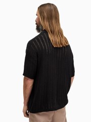 AllSaints Black Miller Short Sleeve Polo Shirt - Image 5 of 7