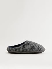 Grey Herringbone Mules Slippers - Image 2 of 6