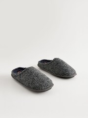 Grey Herringbone Mules Slippers - Image 3 of 6