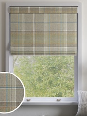 Dark Natural Check Made to Measure Roman Blind - Image 1 of 6