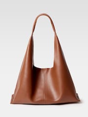 French Connection Brown Slouchy Vegan Leather Bag - Image 1 of 4