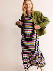 Boden Blue Emma Tiered Jersey Midi Dress - Image 4 of 6
