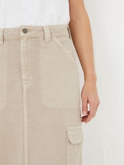 FatFace Candace Natural Cargo Midi Skirt - Image 2 of 6