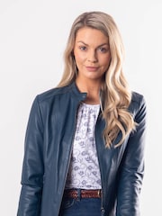 Lakeland Leather Blue Thorpe Leather Jacket - Image 2 of 5
