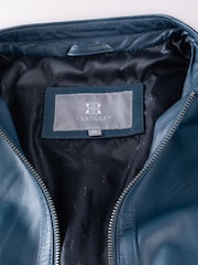 Lakeland Leather Blue Thorpe Leather Jacket - Image 4 of 5