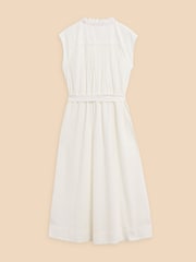 White Stuff White 100% Cotton Broderie Daisy Shirt Dress - Image 6 of 7