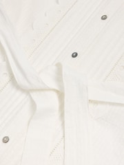 White Stuff White 100% Cotton Broderie Daisy Shirt Dress - Image 7 of 7