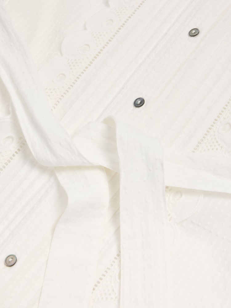 White Stuff White 100% Cotton Broderie Daisy Shirt Dress - Image 7 of 7