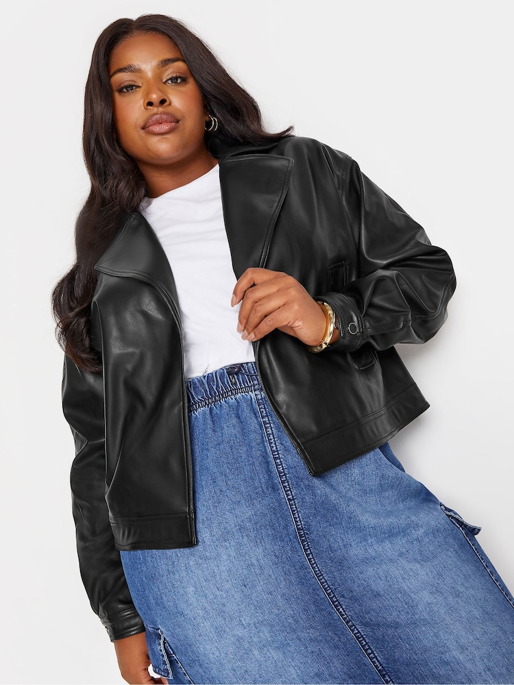 Yours Curve Black PU Jacket - Image 1 of 4