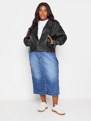 Yours Curve Black PU Jacket - Image 2 of 4