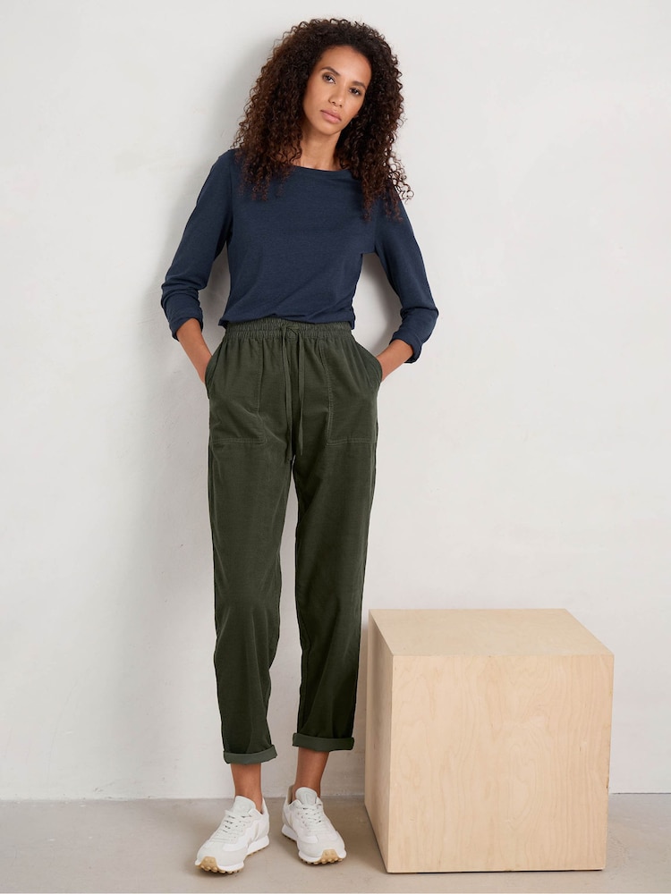Seasalt Cornwall Blue Easel Long Sleeve Jersey Top - Image 1 of 4