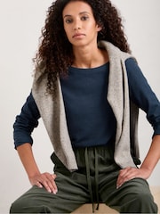 Seasalt Cornwall Blue Easel Long Sleeve Jersey Top - Image 3 of 4