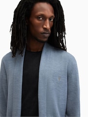 AllSaints Blue Mode Merino Open Cardigan - Image 2 of 6
