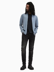 AllSaints Blue Mode Merino Open Cardigan - Image 3 of 6