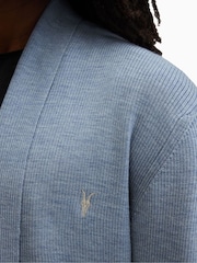 AllSaints Blue Mode Merino Open Cardigan - Image 4 of 6