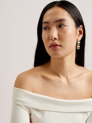 Ted Baker Cream Phollyy Off The Shoulder Long Sleeve Top - Image 3 of 6