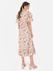Cream - Rochie midaxi petrecută cu Volane Iubitrobe Cream - Image 2 of 4