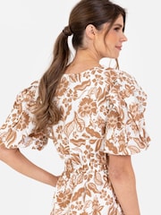 Cream - Rochie midaxi petrecută cu Volane Iubitrobe Cream - Image 3 of 4