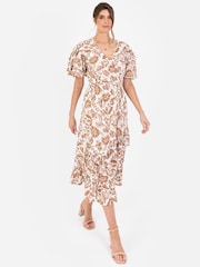 Cream - Rochie midaxi petrecută cu Volane Iubitrobe Cream - Image 4 of 4