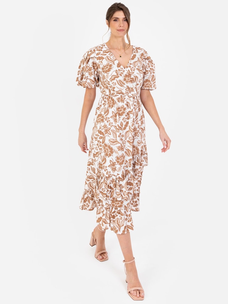 Cream - Rochie midaxi petrecută cu Volane Iubitrobe Cream - Image 4 of 4