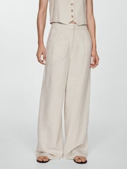 Mango Cream Striped Linen Suit Pants - Image 2 of 6