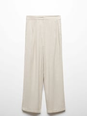 Mango Cream Striped Linen Suit Pants - Image 5 of 6