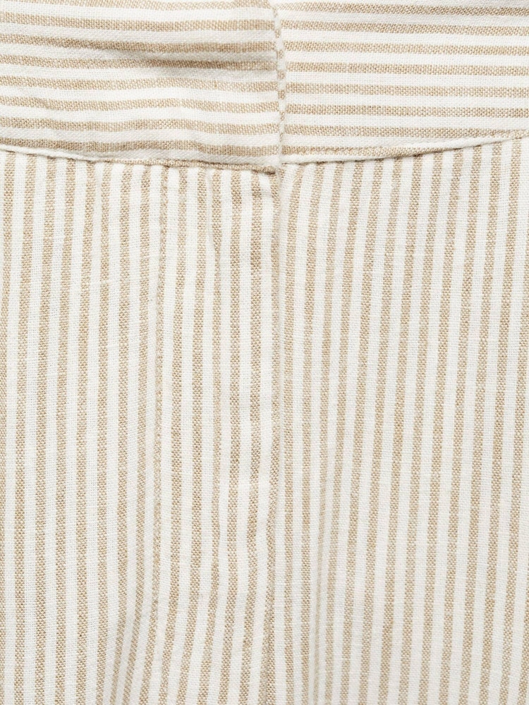 Mango Cream Striped Linen Suit Pants - Image 6 of 6