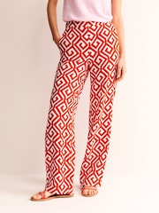 Boden Red Hampstead 100% Cotton Trousers - Image 1 of 6