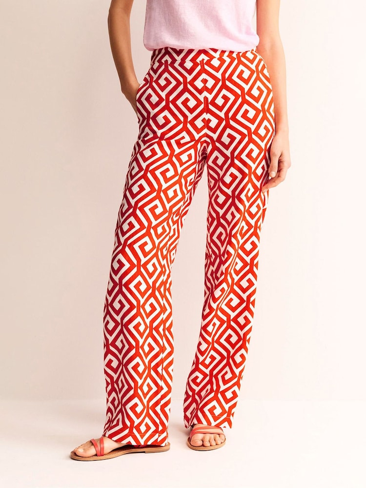 Boden Red Hampstead 100% Cotton Trousers - Image 1 of 6