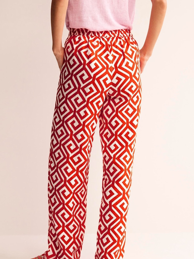 Boden Red Hampstead 100% Cotton Trousers - Image 2 of 6