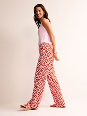Boden Red Hampstead 100% Cotton Trousers - Image 4 of 6