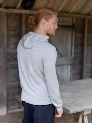 Light Grey Regular Fit 100% Merino Wool Signature Hoodie - Image 6 of 7