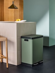 MADE.COM Green 2 Section 60 Litre Recycling and Waste Colter Bin - Image 1 of 6