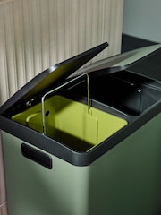 MADE.COM Green 2 Section 60 Litre Recycling and Waste Colter Bin - Image 4 of 6