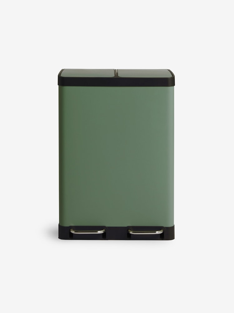 MADE.COM Green 2 Section 60 Litre Recycling and Waste Colter Bin - Image 6 of 6