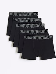 שחור - River Island מארז של 5 זוגות תחתוני בוקסר בצביעת מלאנז', בנים, %100 כותנה - תמונה 1 מתוך 3