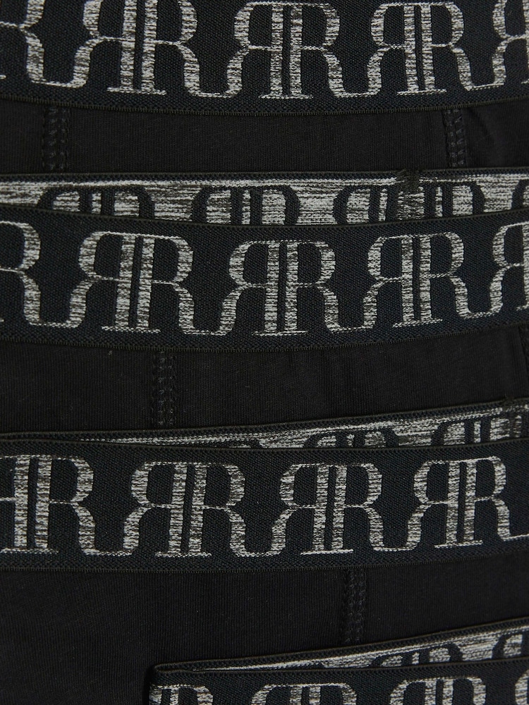 שחור - River Island מארז של 5 זוגות תחתוני בוקסר בצביעת מלאנז', בנים, %100 כותנה - תמונה 3 מתוך 3