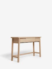 Light Natural Oti Oak Effect Mirror Console Dressing Table - Image 7 of 10