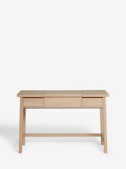 Light Natural Oti Oak Effect Mirror Console Dressing Table - Image 9 of 10