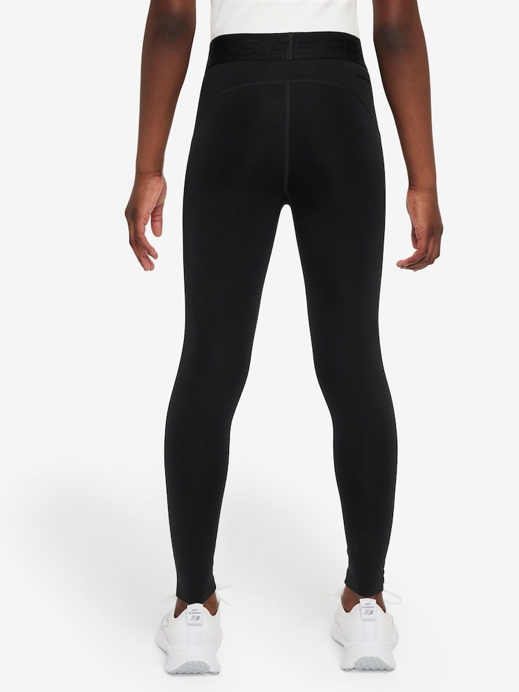 Nike Black Girls Pro Dri-FIT Therma FIT Leggings - Image 2 of 4
