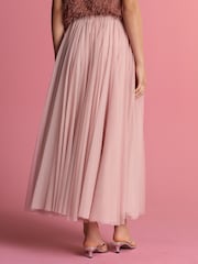 Розовый - Сетчатая юбка макси - Image 4 of 8