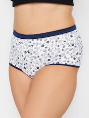 Yours Curve Blue YOURS 5 PACK Curve Black & Pink Floral Print Full Briefs - Image 2 of 5