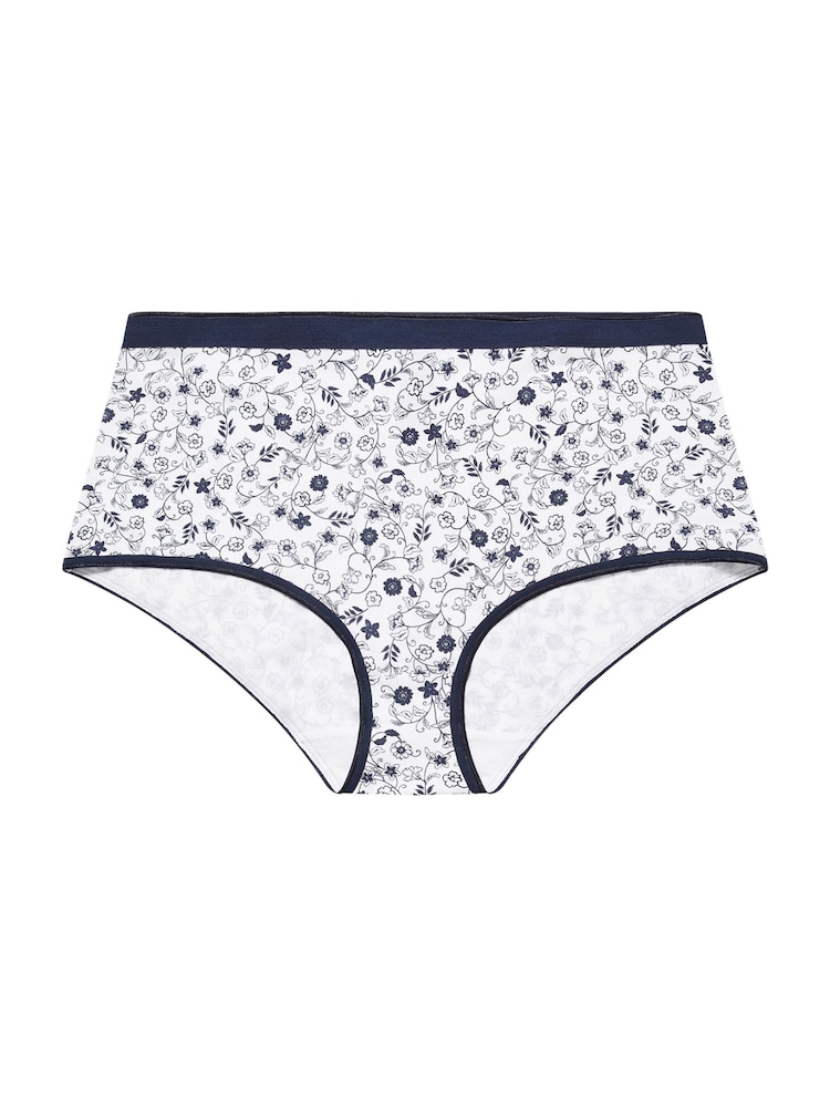 Yours Curve Blue YOURS 5 PACK Curve Black & Pink Floral Print Full Briefs - Image 5 of 5