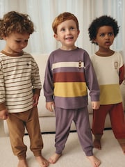 Red/Purple Stripes Snuggle Pyjamas 3 Pack (9mths-12yrs) - Image 1 of 8