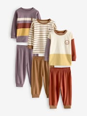 Red/Purple Stripes Snuggle Pyjamas 3 Pack (9mths-12yrs) - Image 3 of 8