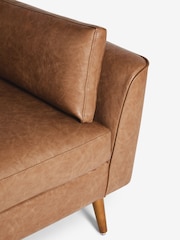 Vintaged Faux Leather Light Brown Mila 3 Seater Small Sofa - Image 8 of 9