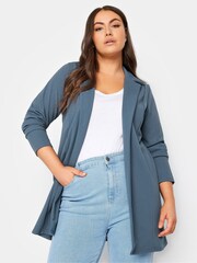 Yours Curve Blue Pocket Blazer - Image 1 of 4